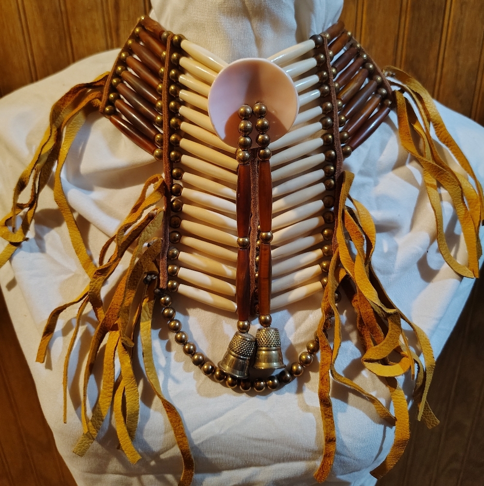 Beaded Necklace with Fringe